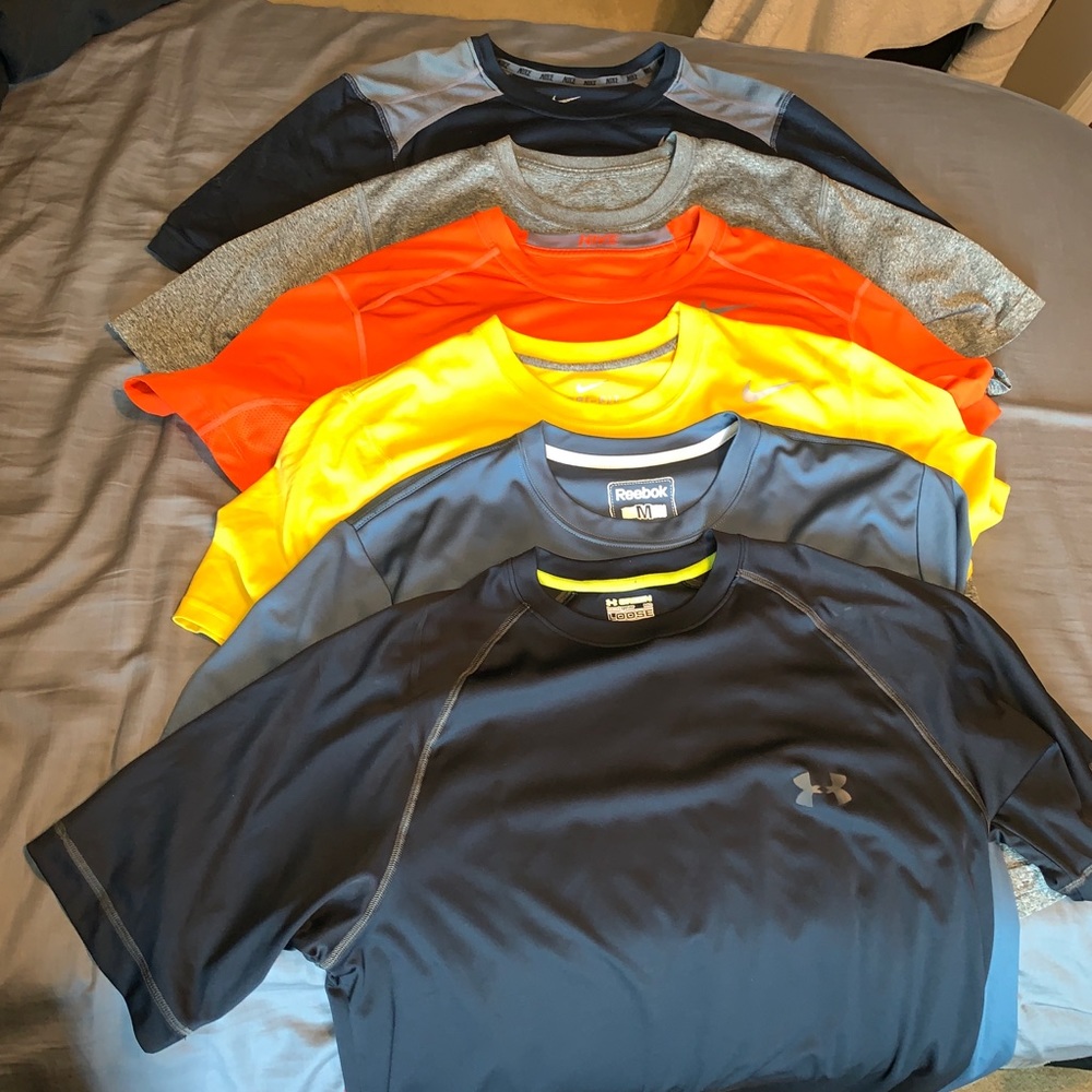 Athletic Shirts (4 Nike, 1 Reebok, 1 Under Armour)